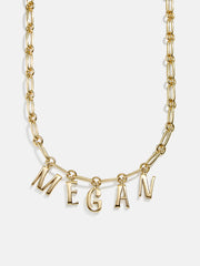 Chunky Spaced Letter Custom Necklace - Gold