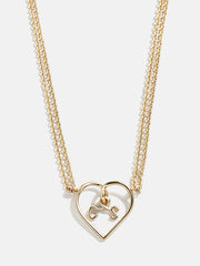 Wired Heart Custom Initial Necklace - Gold