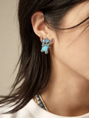 Disney Stitch Statement Stud Earrings - Blue