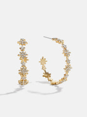 Venus Celestial Hoop Earrings - Gold/Pavé