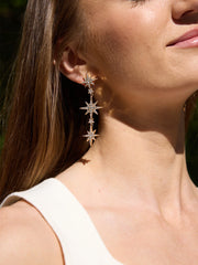 Venus Celestial Statement Earrings - Gold/Pavé