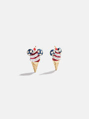 Disney Mickey Mouse Americana Ice Cream Earrings - Red, White, & Blue
