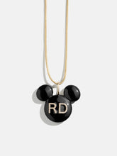 Disney Mickey Mouse Enamel Custom Initial Necklace - Black