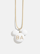 Disney Mickey Mouse Enamel Custom Initial Necklace - White