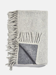 Pure Merino Wool Custom Blanket - Cloud Gray/Dark Gray