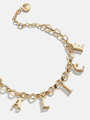 Spaced Letter Custom Charm Bracelet - Gold