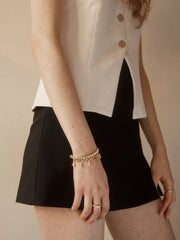 Spaced Letter Custom Charm Bracelet - Gold