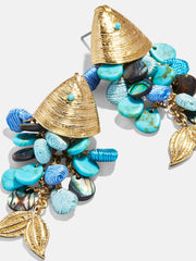 Ripple Effect Fish Earrings - Gold/Turquoise