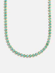 Nina Semi-Precious Necklace - Gold/Turquoise