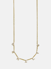 Mini 18K Gold Custom Icon Necklace - 18K Gold. Pavé Cubic Zirconia Stones