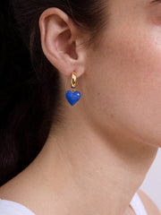 Game Day Heart Drop Earrings - Blue