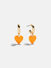 Game Day Heart Drop Earrings - Light Orange