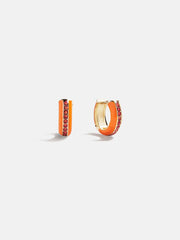 Game Day Enamel Huggie Earrings - Orange