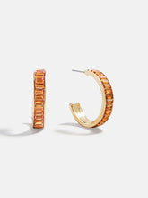 Game Day Baguette Hoop Earrings - Orange