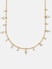 Joelle 18K Gold Crystal Necklace - Gold/Pavé