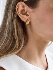 Wren 18K Gold Ear Cuff - Gold/Pavé