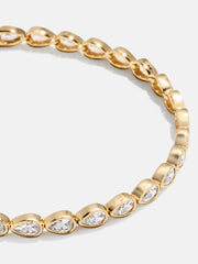 Amanda 18K Gold Tennis Bracelet - Pear Bezel