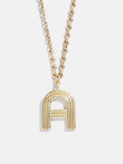 Retro Letter Initial Necklace - Gold