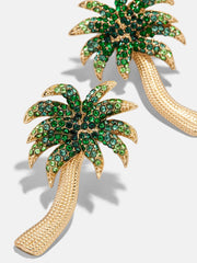 Palm Royale Statement Earrings - Gold/Green