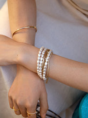 Ondine Pearl Cuff Bracelet - White