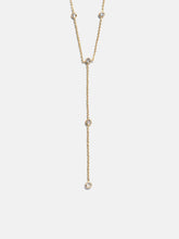 Yasmine Gold Lariat Necklace - Gold/Pavé