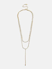 Amaya Lariat Layered Necklace - Gold