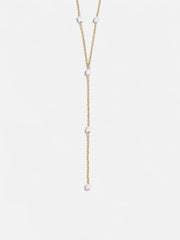 Juliet Pearl Lariat Necklace - Gold/Pearl