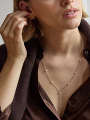 Juliet Pearl Lariat Necklace - Gold/Pearl