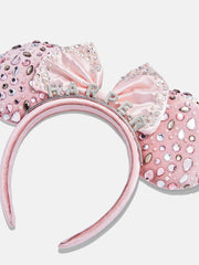 Disney Minnie Mouse Pink & Silver Crystal Pavé Custom Ears Headband - Pink & Silver Crystal Pavé Custom Ears