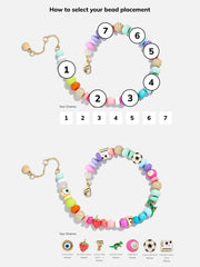 Beaded Custom Charm Bracelet - Multi Beaded Bracelet