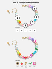 Beaded Custom Charm Bracelet - Multi Beaded Bracelet