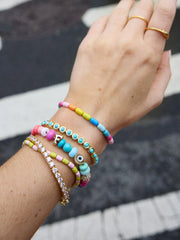 Beaded Custom Charm Bracelet - Multi Beaded Bracelet