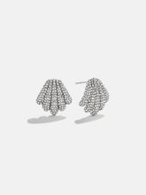 Raye Stud Earrings - Silver/Pavé