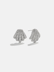 Raye Stud Earrings - Silver/Pavé