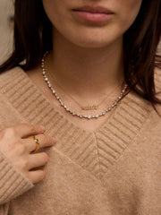 Jolie Tennis Necklace - Gold/Pavé