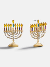 Glow Big Menorah Statement Earrings - Menorah