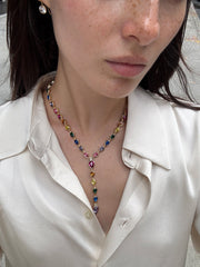 Glow With It Lariat Necklace - Multi