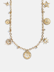 Star Power Celestial Charm Necklace - Gold/Pavé