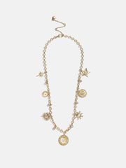 Star Power Celestial Charm Necklace - Gold/Pavé