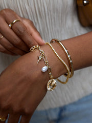 Star Power Celestial Charm Bracelet - Gold/Pavé