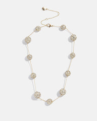 Blair Pearl Necklace - Gold/Pavé