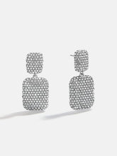 Tara Drop Earrings - Silver/Pavé