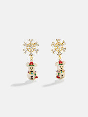 Disney Mickey Mouse Snowman Drop Earrings - Snowman