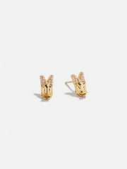 Disney Daisy Duck 18K Gold Plated Sterling Silver Crystal Studs - Daisy Duck