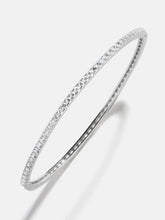 Tracy 18K Sterling Silver Hinge Bangle - Silver/Pavé