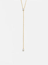 Teardrop 18K Gold Lariat Necklace - Gold/Pavé