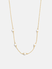 Yasmine 18K Gold Pearl Necklace - Gold/Pavé
