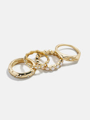 Star Power Celestial Ring Set - Gold/Pavé
