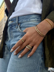 Star Power Celestial Ring Set - Gold/Pavé