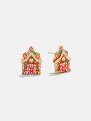 Sweet Noel Gingerbread House Earrings - Gingerbread House